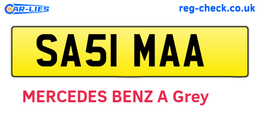 SA51MAA are the vehicle registration plates.