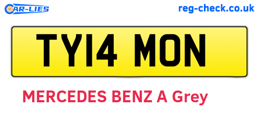 TY14MON are the vehicle registration plates.