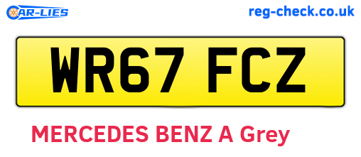 WR67FCZ are the vehicle registration plates.