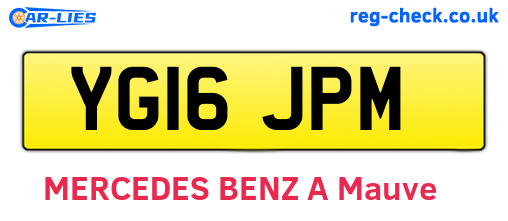 YG16JPM are the vehicle registration plates.