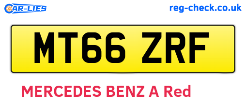 MT66ZRF are the vehicle registration plates.