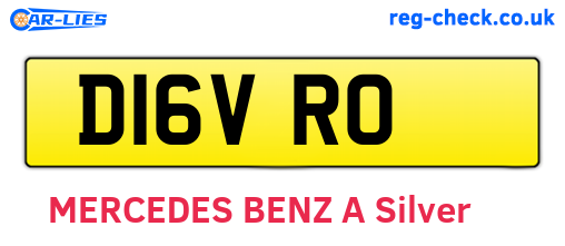 D16VRO are the vehicle registration plates.