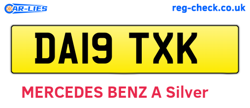 DA19TXK are the vehicle registration plates.