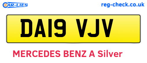 DA19VJV are the vehicle registration plates.