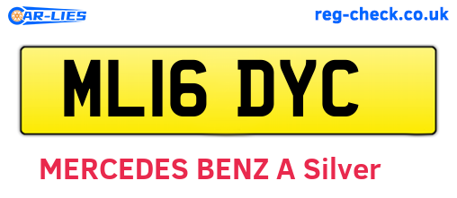 ML16DYC are the vehicle registration plates.