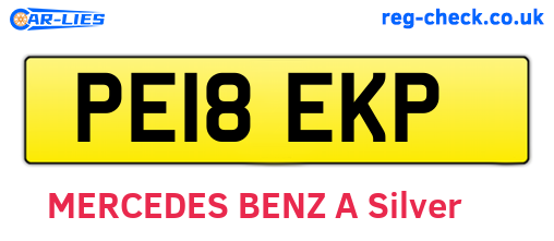 PE18EKP are the vehicle registration plates.