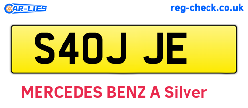 S40JJE are the vehicle registration plates.