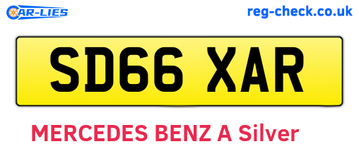 SD66XAR are the vehicle registration plates.