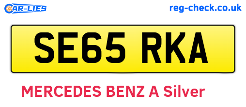SE65RKA are the vehicle registration plates.