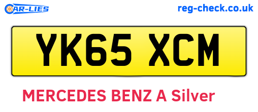 YK65XCM are the vehicle registration plates.