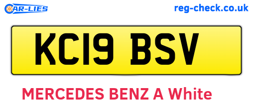 KC19BSV are the vehicle registration plates.