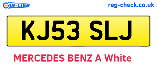 KJ53SLJ are the vehicle registration plates.