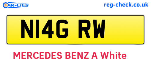 N14GRW are the vehicle registration plates.