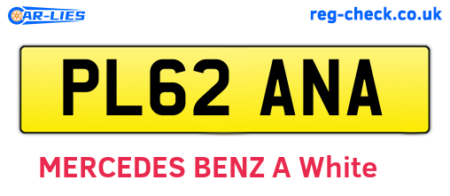 PL62ANA are the vehicle registration plates.