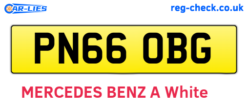 PN66OBG are the vehicle registration plates.