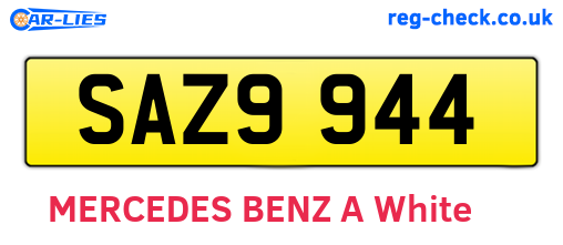 SAZ9944 are the vehicle registration plates.