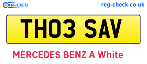 TH03SAV are the vehicle registration plates.