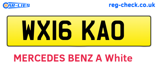 WX16KAO are the vehicle registration plates.