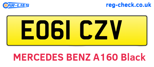 EO61CZV are the vehicle registration plates.