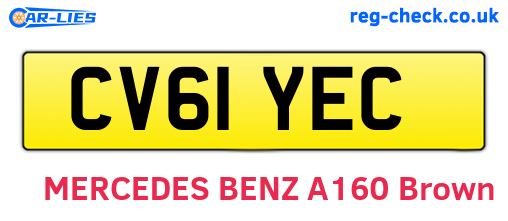 CV61YEC are the vehicle registration plates.