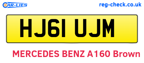 HJ61UJM are the vehicle registration plates.