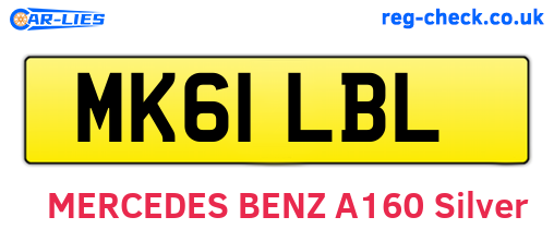 MK61LBL are the vehicle registration plates.