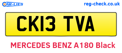 CK13TVA are the vehicle registration plates.