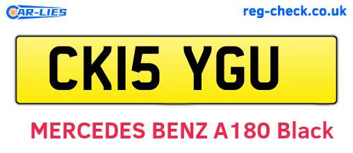 CK15YGU are the vehicle registration plates.