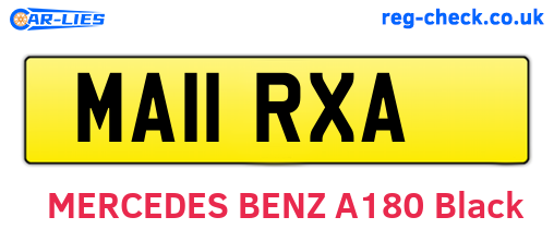 MA11RXA are the vehicle registration plates.