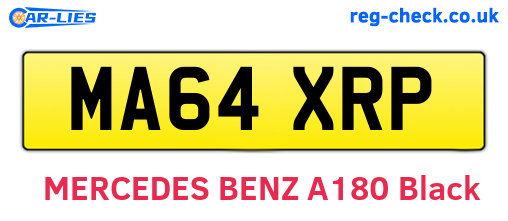 MA64XRP are the vehicle registration plates.