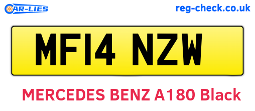 MF14NZW are the vehicle registration plates.