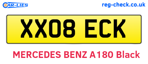 XX08ECK are the vehicle registration plates.