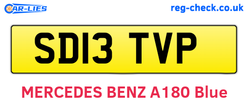 SD13TVP are the vehicle registration plates.
