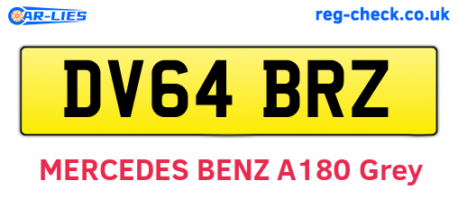 DV64BRZ are the vehicle registration plates.