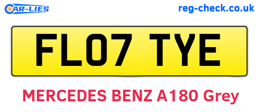FL07TYE are the vehicle registration plates.