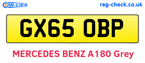 GX65OBP are the vehicle registration plates.