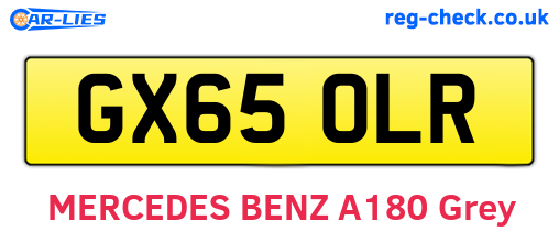 GX65OLR are the vehicle registration plates.