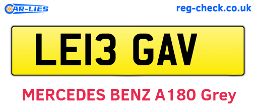 LE13GAV are the vehicle registration plates.