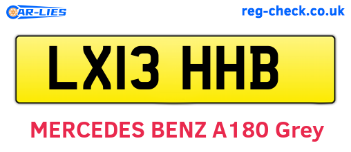 LX13HHB are the vehicle registration plates.