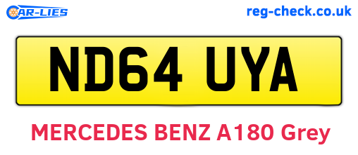 ND64UYA are the vehicle registration plates.