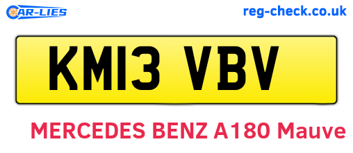 KM13VBV are the vehicle registration plates.