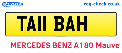 TA11BAH are the vehicle registration plates.