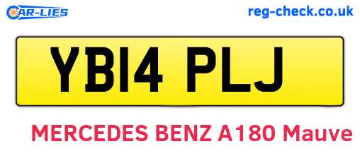 YB14PLJ are the vehicle registration plates.
