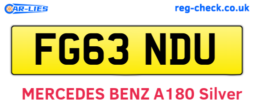 FG63NDU are the vehicle registration plates.