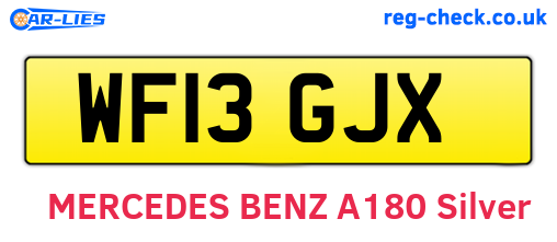 WF13GJX are the vehicle registration plates.