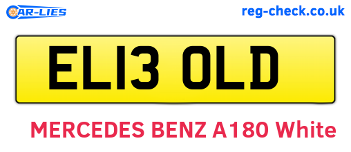 EL13OLD are the vehicle registration plates.