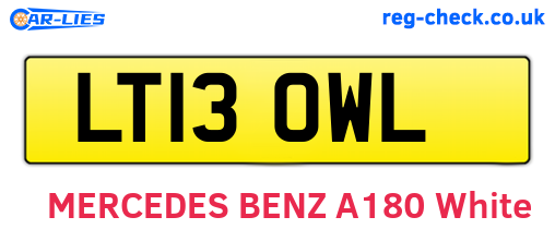 LT13OWL are the vehicle registration plates.