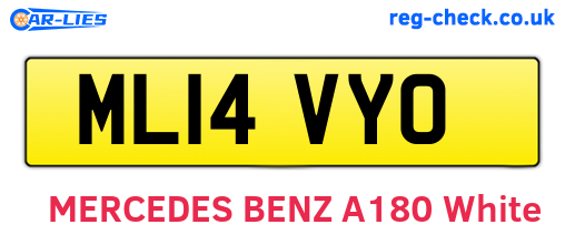 ML14VYO are the vehicle registration plates.