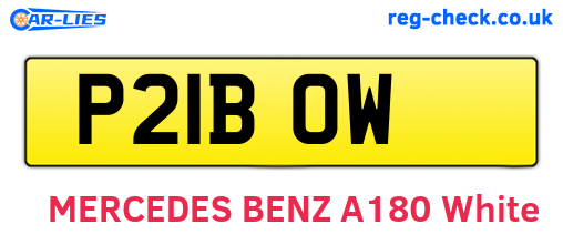 P21BOW are the vehicle registration plates.