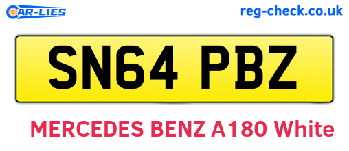 SN64PBZ are the vehicle registration plates.